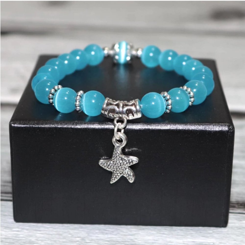 Starfish Opal Beaded Bracelet - Blue